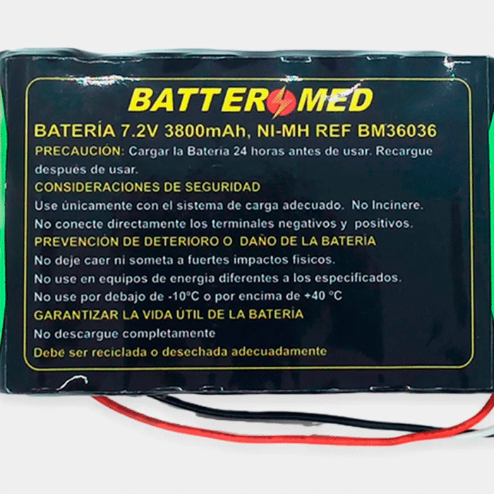 Batería Para Cas Medical 7.2V 3.8Ah Ni-MH. Ref BM36036 vista especificaciones
