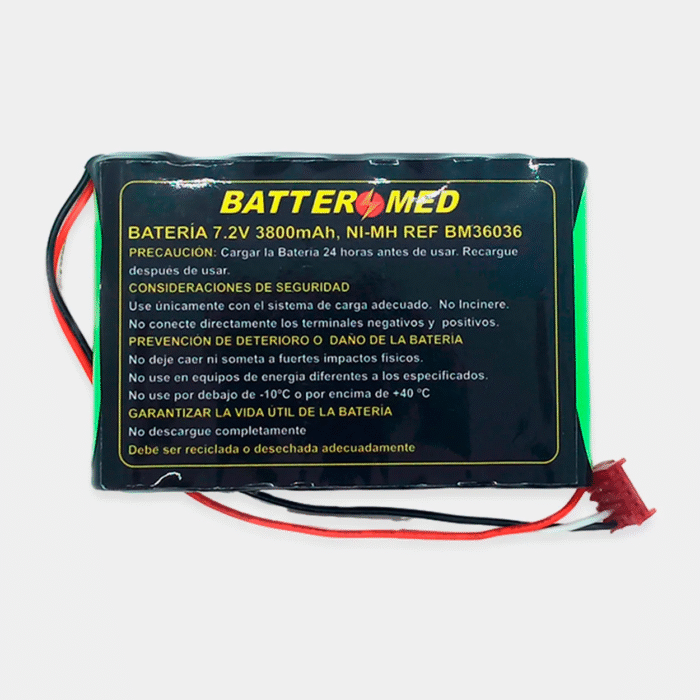Batería Para Cas Medical 7.2V 3.8Ah Ni-MH. Ref BM36036 vista frontal