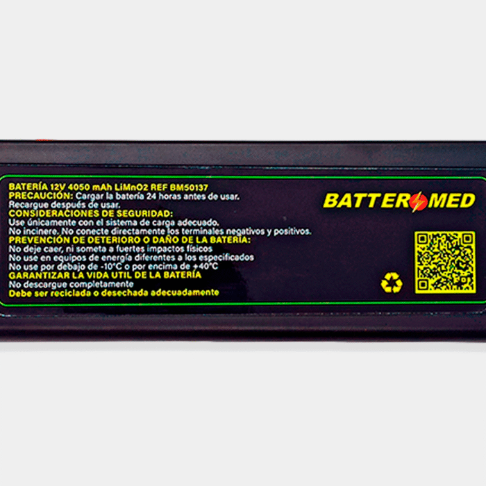 Batería Para Cu Medical 12V 4050mAh Li-MnO2. Ref BM50137 vista especificaciones