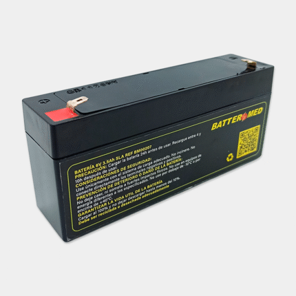 Batería Para GE Dinamap 6V 3.5 Ah, SLA vista diagonal derecha