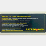 Batería Welch Allyn 12V 4.0Ah Ni-MH. Ref BM35955 vista especificaciones