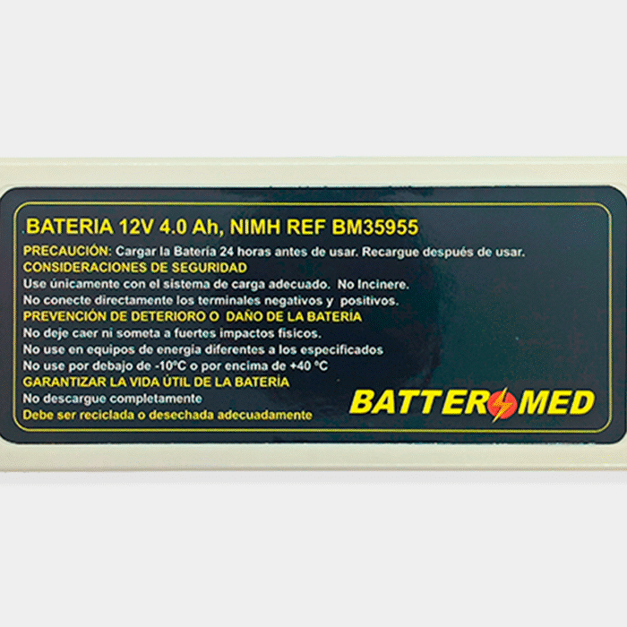 Batería Welch Allyn 12V 4.0Ah Ni-MH. Ref BM35955 vista especificaciones