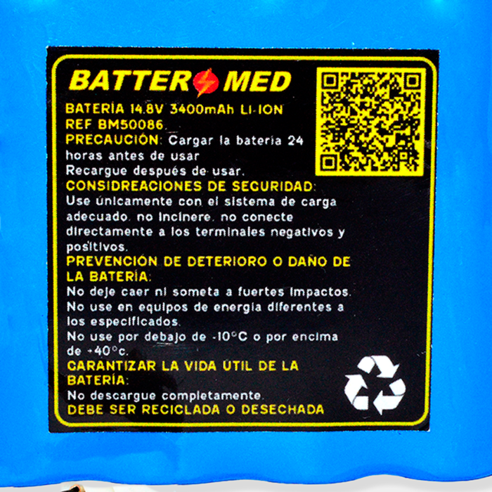 Batería para Biocare 14.8V 3400mAh vista especificaciones