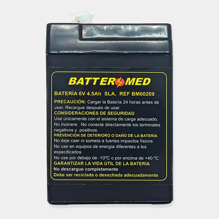 Bateria para Criticare 6V 4.5Ah, SLA. Ref BM00209 vista frontal