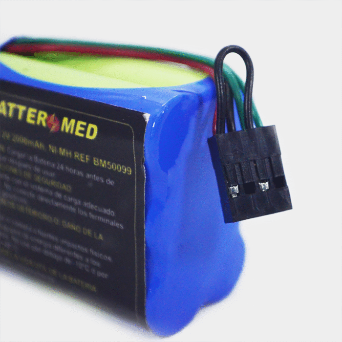 Bateria para Drager 7.2V 2000mAh Ni-MH. Ref BM50099 vista conector
