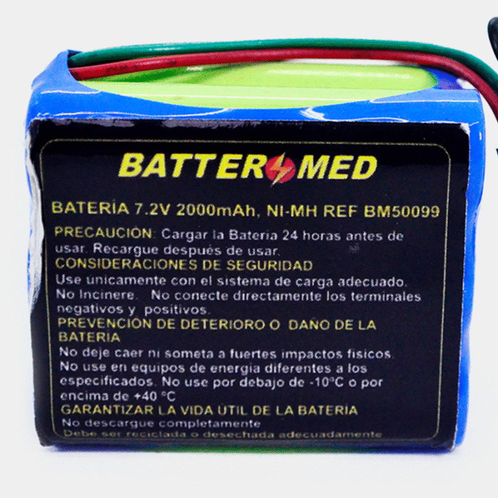 Bateria para Drager 7.2V 2000mAh Ni-MH. Ref BM50099 vista especificaciones