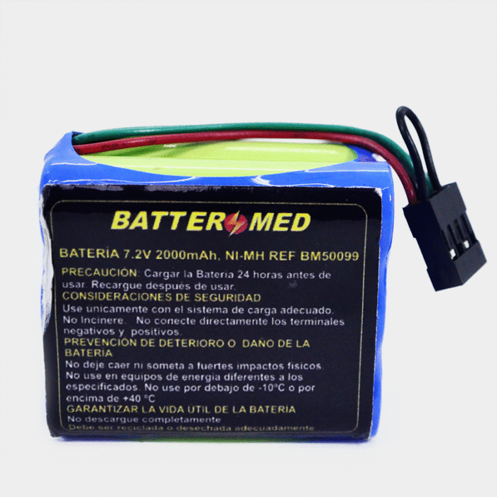 Bateria para Drager 7.2V 2000mAh Ni-MH. Ref BM50099 vista frontal