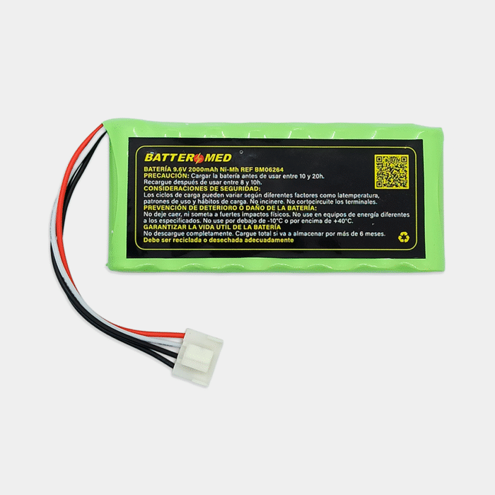 Bateria para Fukuda 9.6V 2000mAh NIMH vista frontal