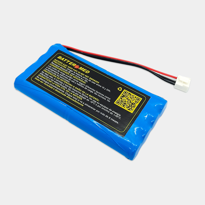 Bateria para Fukuda 9.6V 4.0Ah vista diagonal derecha