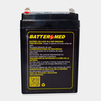 Bateria para General Meditech 12V 2.6Ah vista frontal