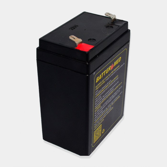 Bateria para General Meditech 12V 2.6Ah vista lateral