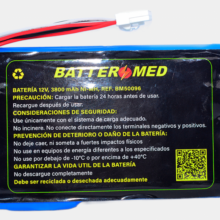 Bateria para Nihon Kohden 12V 3800mAh Ni-MH. Ref BM50096 vista especificaciones