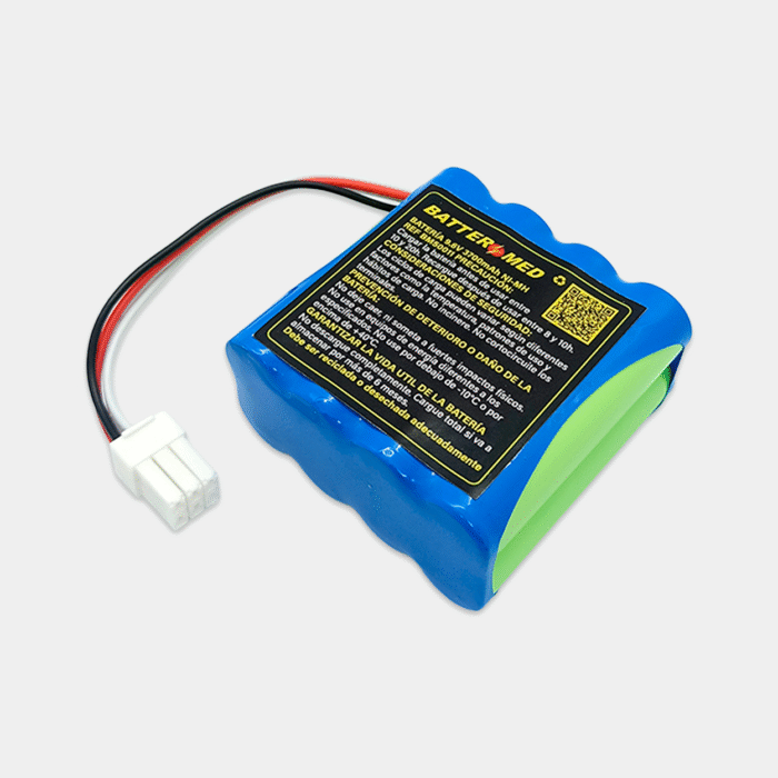 Bateria para Nihon Kohden 9.6V 3700mAh vista diagonal derecha