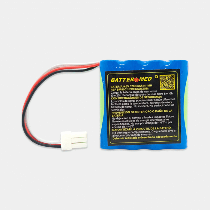 Bateria para Nihon Kohden 9.6V 3700mAh vista frontal