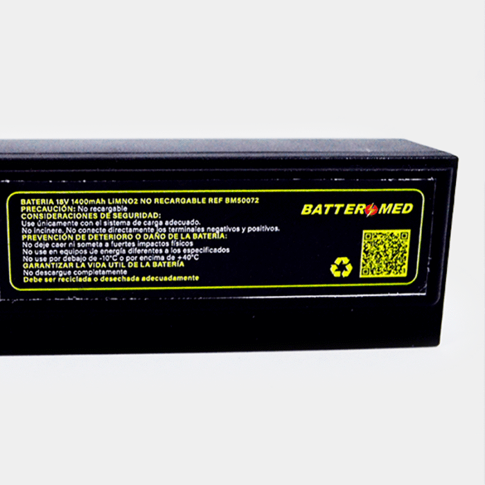 Bateria para Philips 18V 1400mAh, Li-MnO2. Ref BM50072 vista especificaciones