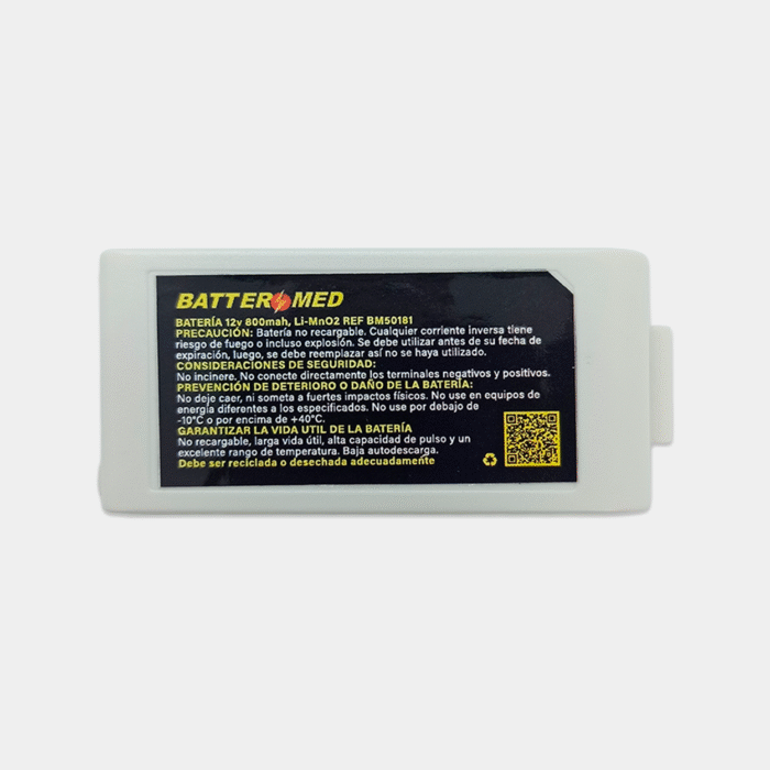 Batería para Schiller 12v 800mah vista frontal