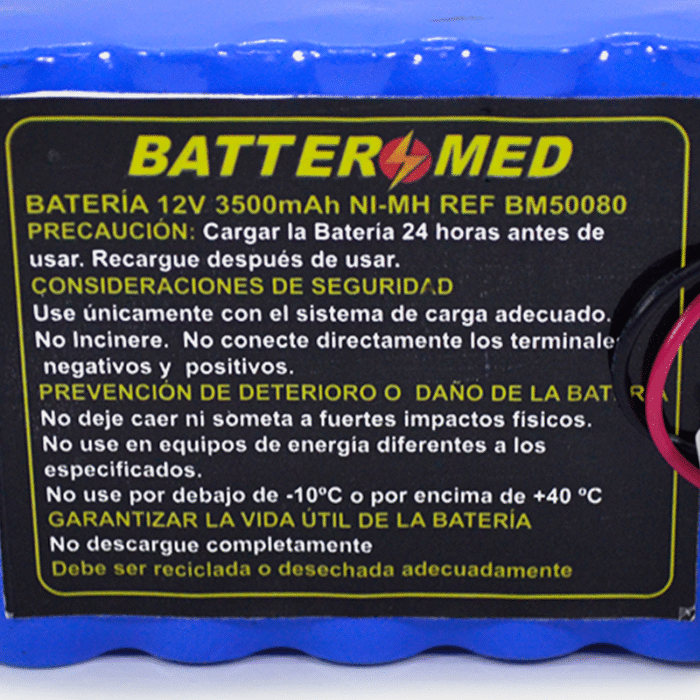 Bateria para Viasys Healthcare 12V 3500mAh Ni-MH. Ref BM50080 vista especificaciones
