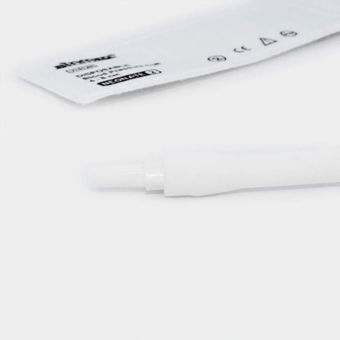 Brazalete desechable neonato, de una via vista manguera