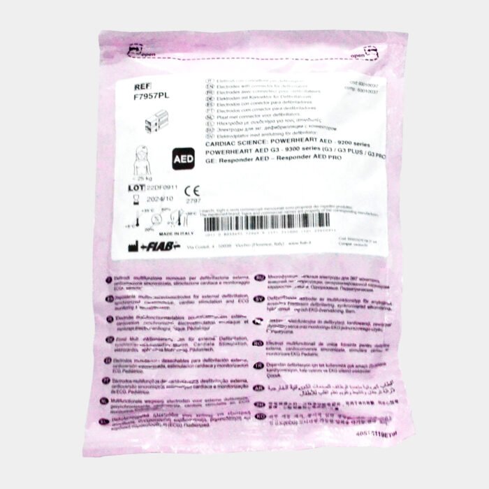 Electrodo Parche Euro Defi Pads Para Cardiac Science Tipo Pediátrico vista posterior