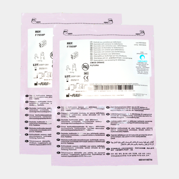 Electrodo Parche Euro Defi Pads Para Cmos Drake Tipo Pediátrico vistaespecificaciones