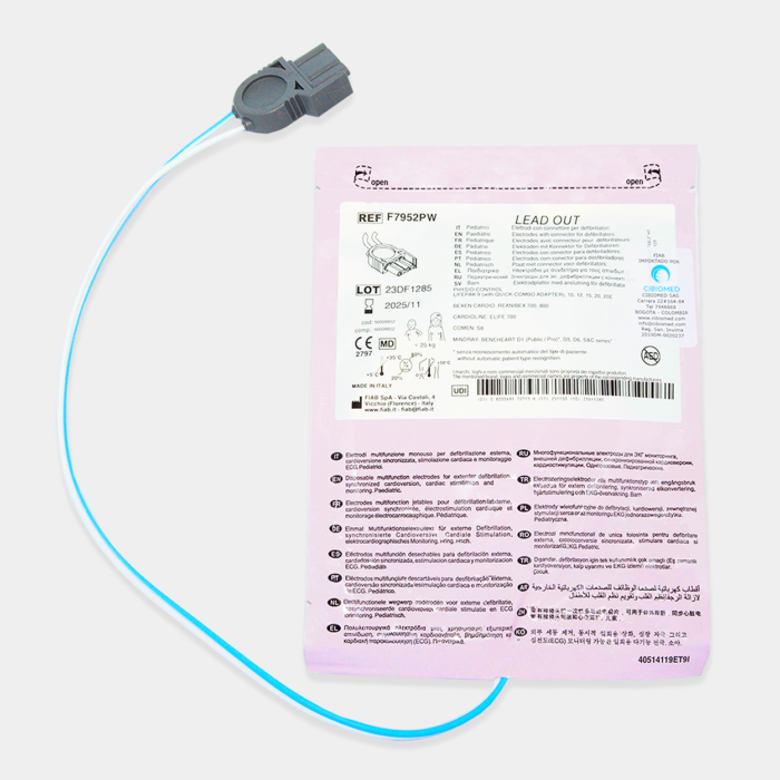 Electrodo Parche Euro Defi Pads Para Medtronic Tipo Pediátrico Cable Externo vista especificaciones