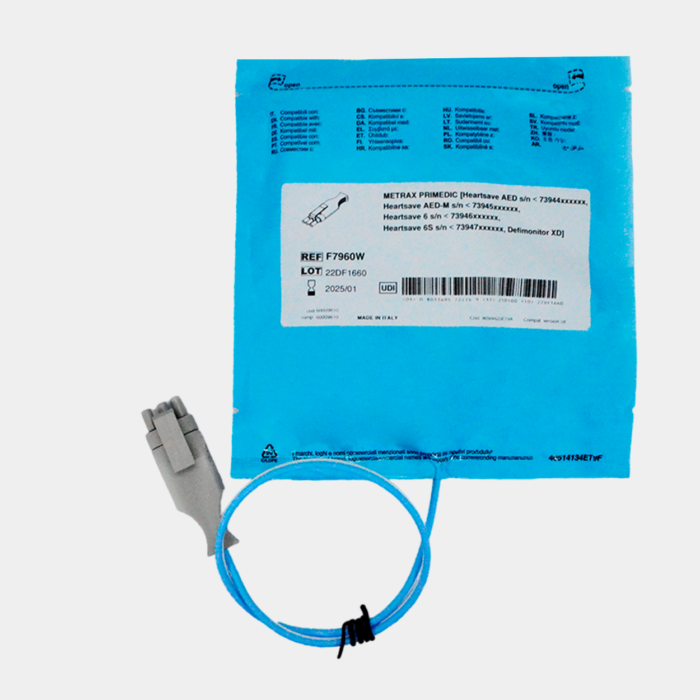 Electrodo Parche Euro Defi Pads Para Metrax Primedic Tipo Adulto Cable Externo vistaespecificaciones