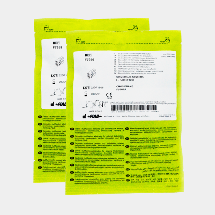 Electrodo Parche Euro Defi Pads para CU Medical Systems Tipo Adulto vista especificaciones