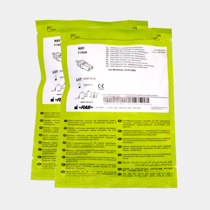 Electrodo Parche Euro Defi Pads para CU Medical Systems Tipo Adulto vista especificaciones