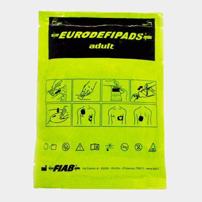Electrodo Parche Euro Defi Pads para CU Medical Systems Tipo Adulto vista frontal