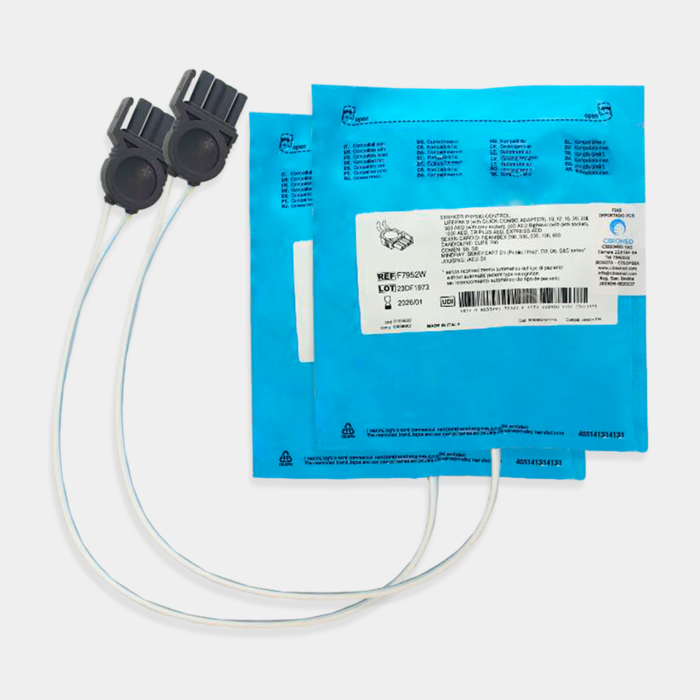 Electrodo Parche Euro Defi Pads para Medtronic Tipo Adulto Cable Externo vista especificaciones