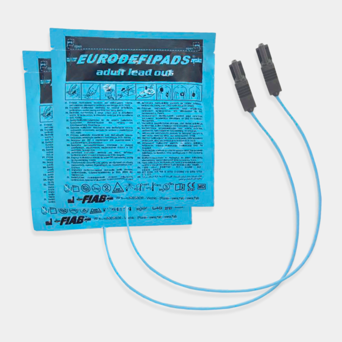 Electrodo Parche Euro Defi Pads para Medtronic Tipo Adulto Cable Externo vista paquetes