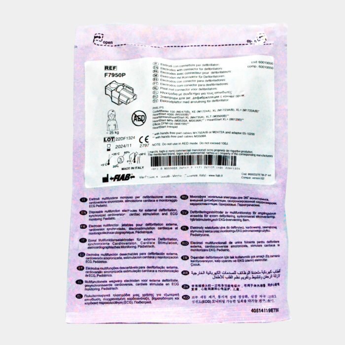 Electrodo Parche Euro Defi Pads para Philips Tipo Pediátrico vista posterior