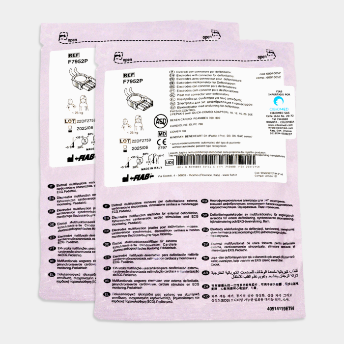 Electrodo Parche Euro Defi Pads para Physio-Control Tipo Pediátrico vistaespecificaciones