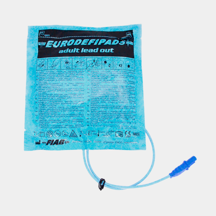 Electrodo Parche Euro Defi Pads para Schiller Tipo Adulto Cable Externo vista frontal