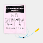 Electrodo Parche Euro Defi Pads para Schiller Tipo Pediátrico Cable Externo vista frontal