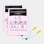 Electrodo Parche Euro Defi Pads para Schiller Tipo Pediátrico Cable Externo vista paquetes