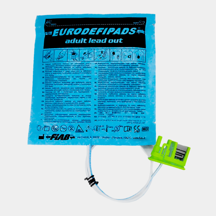 Electrodo Parche Euro Defi Pads para Zoll Medical Tipo Adulto Cable Externo vista frontal