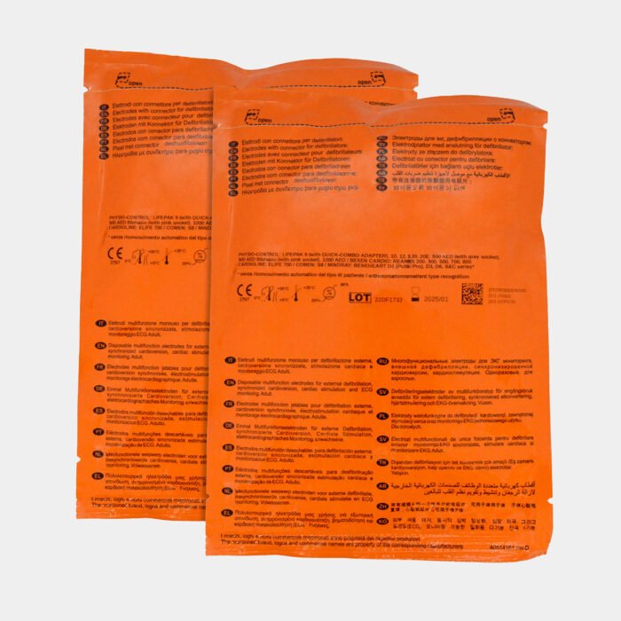 Electrodo parche Euro Defi Pads para Physio-Control tipo adulto vista especificaciones