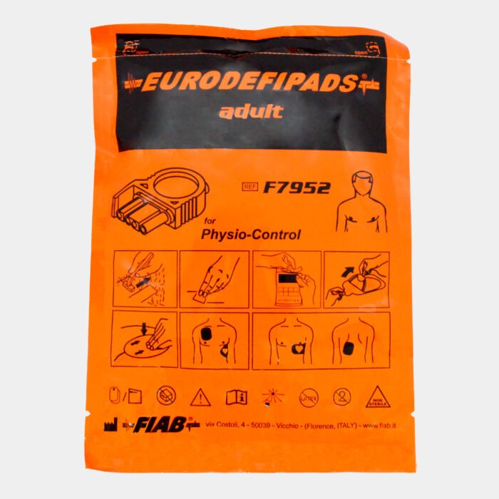 Electrodo parche Euro Defi Pads para Physio-Control tipo adulto vista frontal