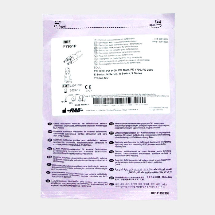 Electrodo parche Euro Defi Pads para Zoll Medical Tipo Pediátrico vista posterior