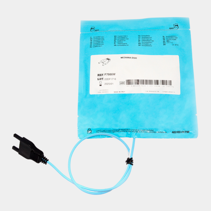 Electrodos Parche Euro Defi Pads para Mediana Tipo Adulto Cable Externo vista especificaciones